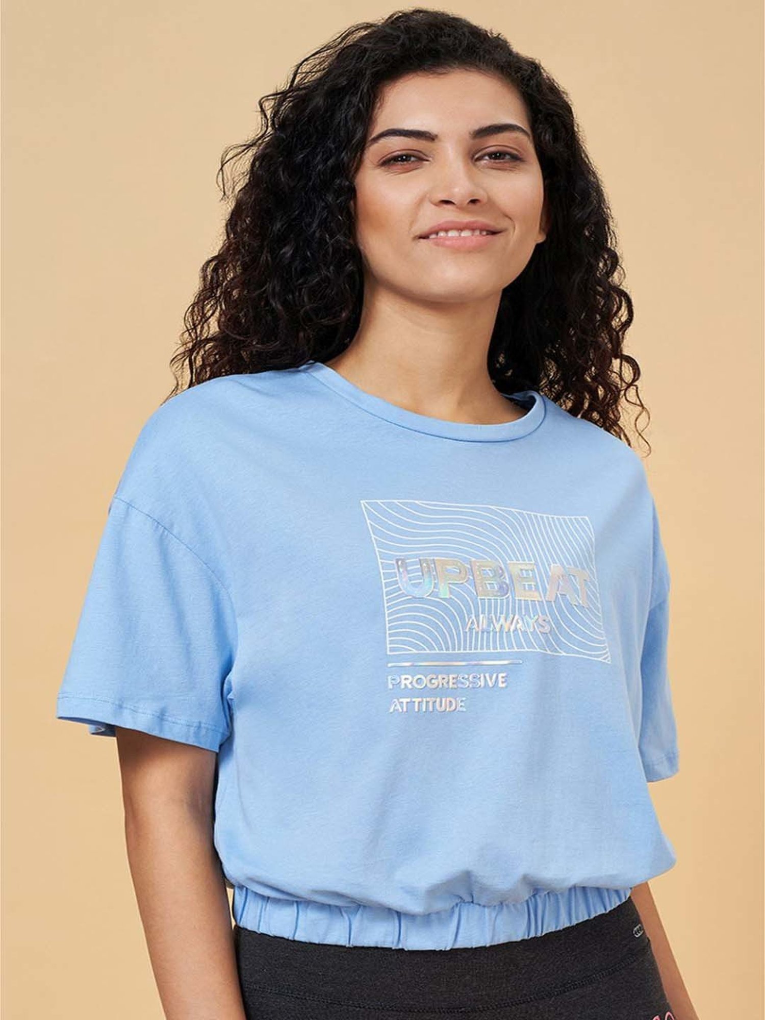 Ajile by Pantaloons Blue Cotton Printed Top