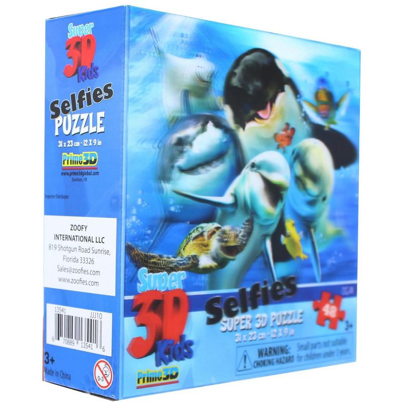 The Zoofy Group LLC Ocean Selfie 48 Piece Super 3D Kids Jigsaw Puzzle