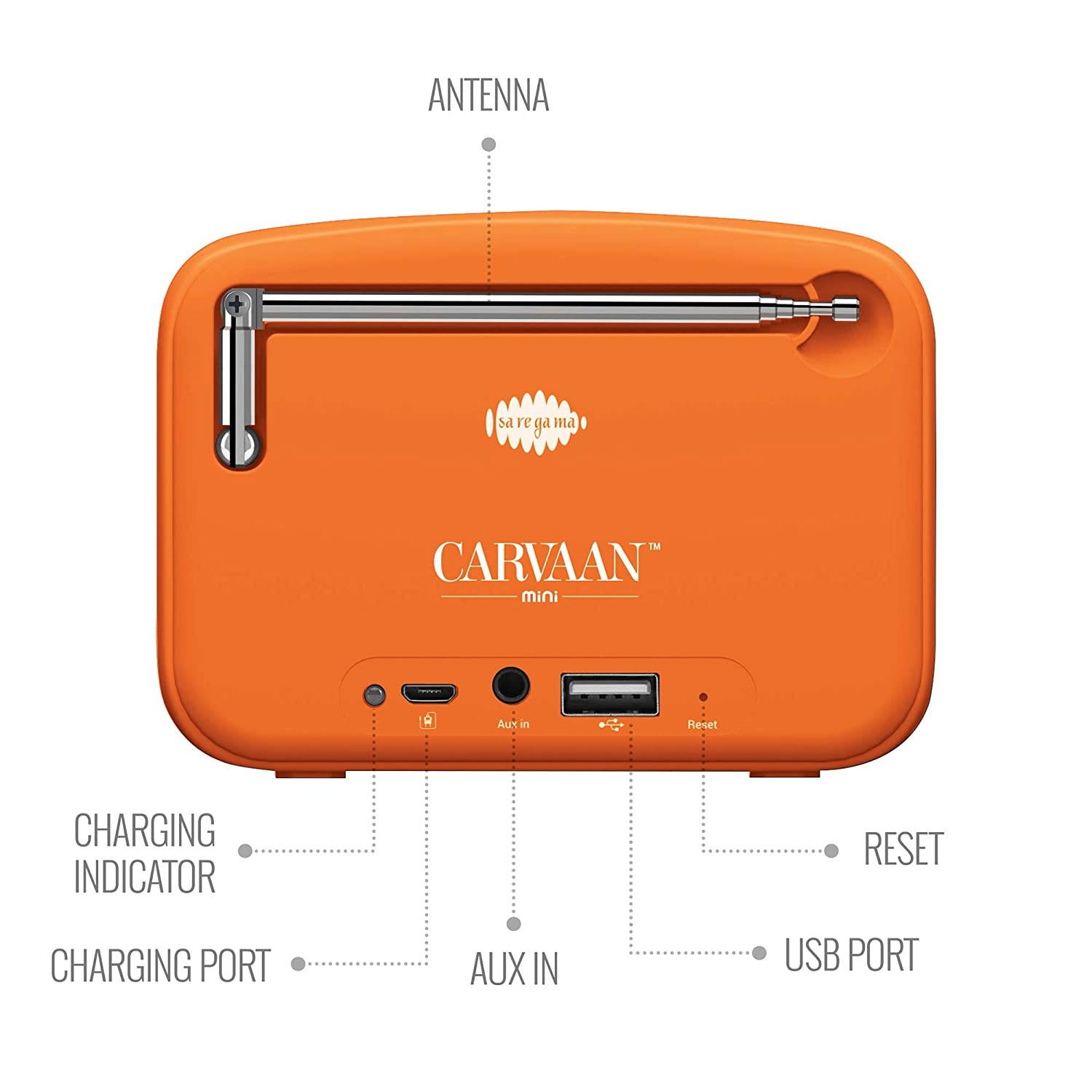Saregama Carvaan Mini Bhakti Bluetooth Speaker (Orange)