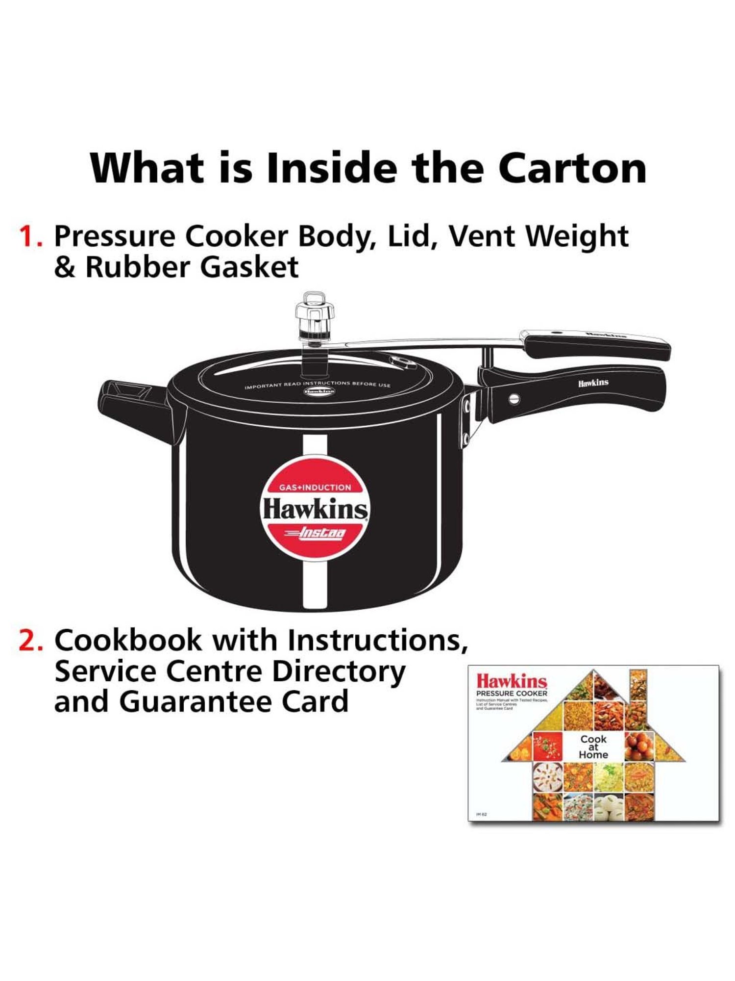 Hawkins Black Aluminium Induction Inner Lid Instaa Hard Anodised Pressure Cooker (Iih50) (5 L)