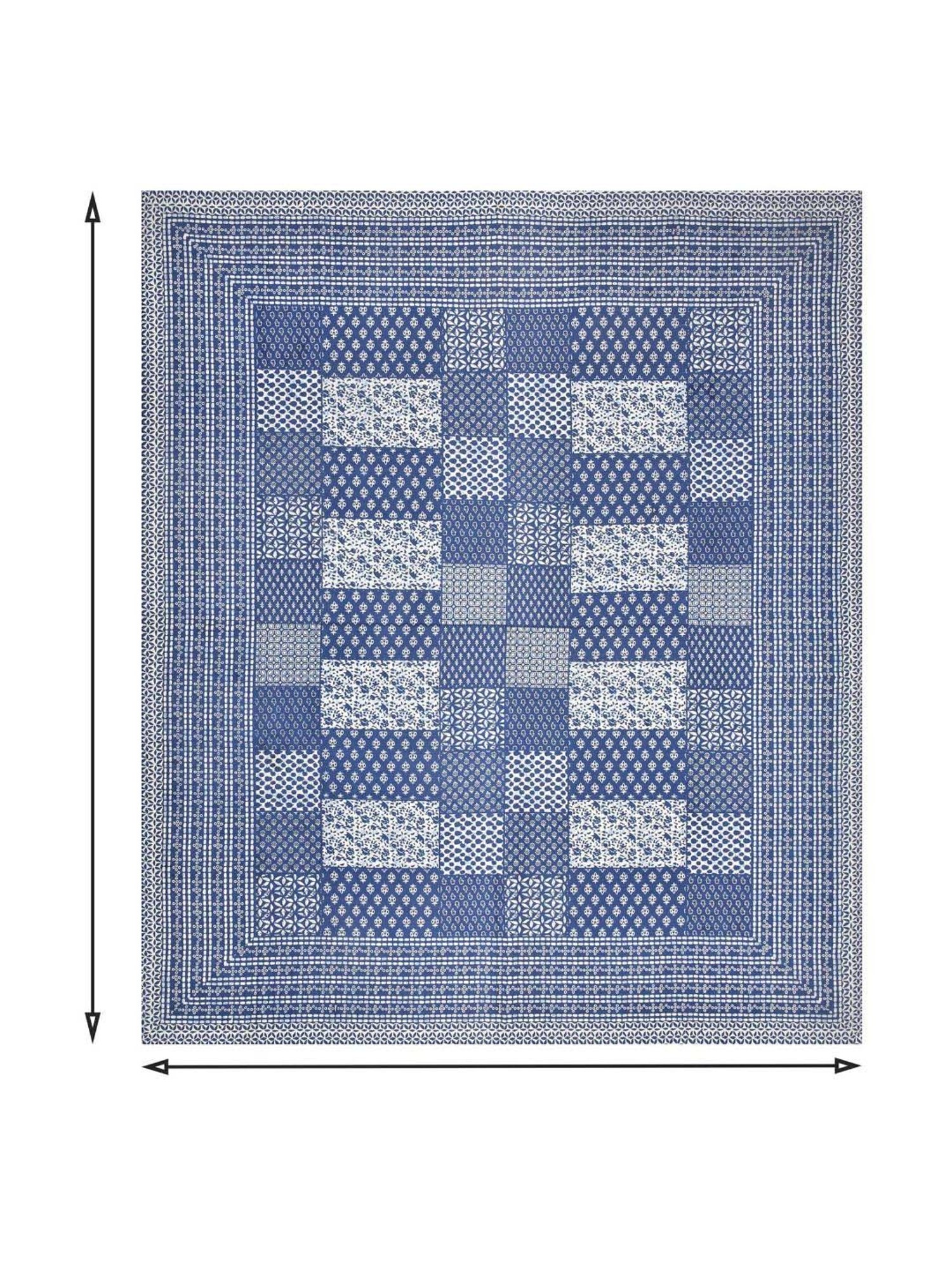 JaipurFabric Navy Blue Cotton 180 TC Double Bedsheet with 2 Pillow Covers