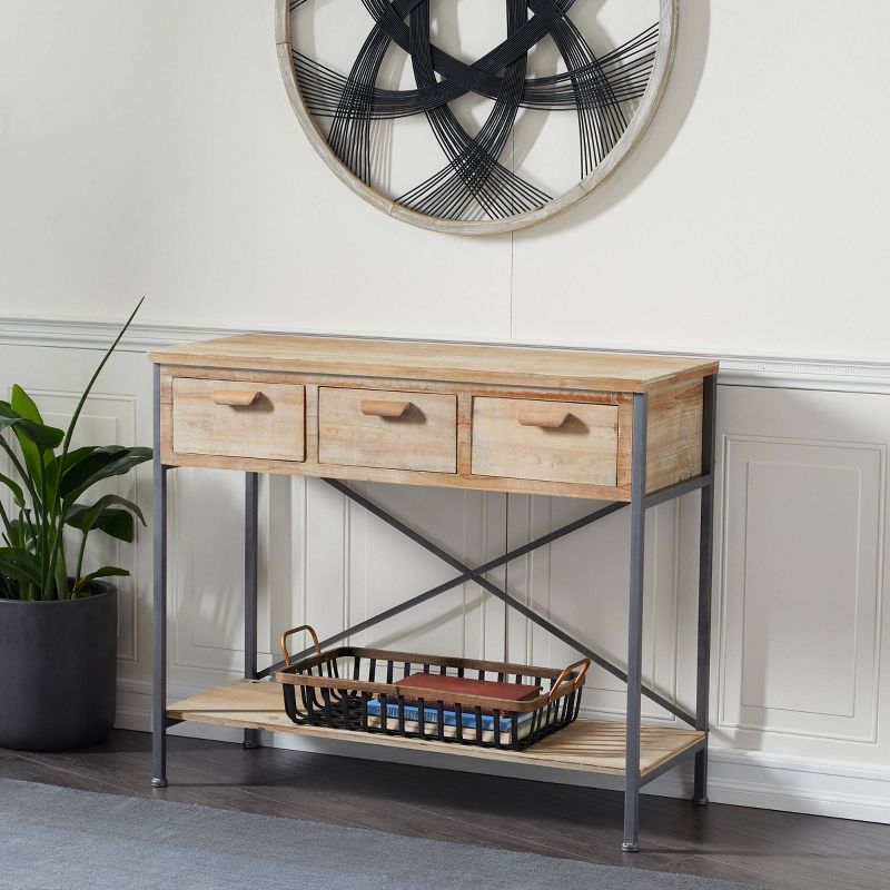 Contemporary Wood Console Table Red - Olivia & May