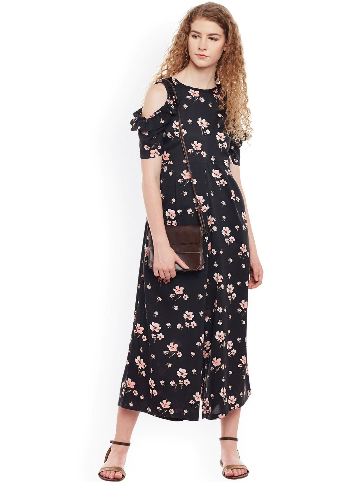 Belle Fille Black Floral Print Jumpsuit