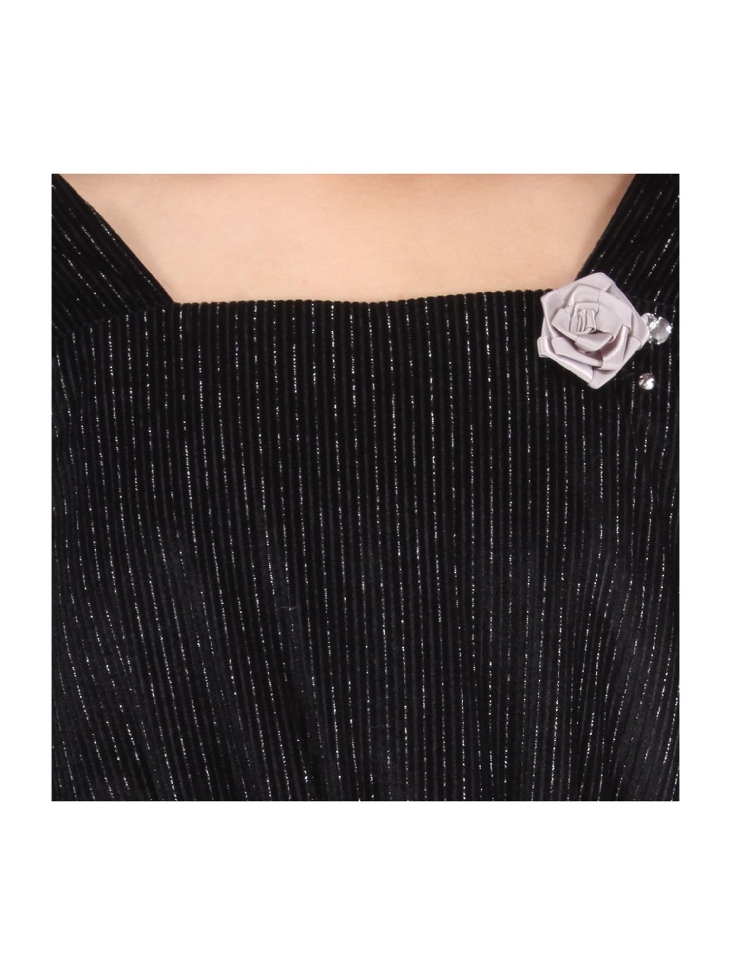 Cutecumber Kids Black Printed Full Sleeves Dress