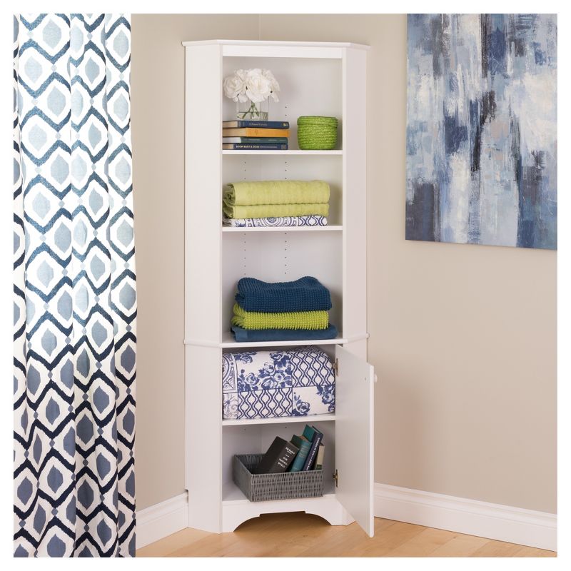 Elite Tall 1 - Door Corner Storage Cabinet - White - Prepac