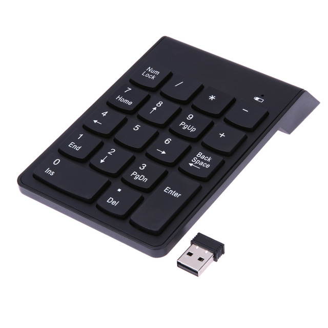 High Quality Ultra-thin Portable Wireless 2.4G Mini 18-keys Num Pad Numeric Number Keypad Keyboard for Laptop Notebook