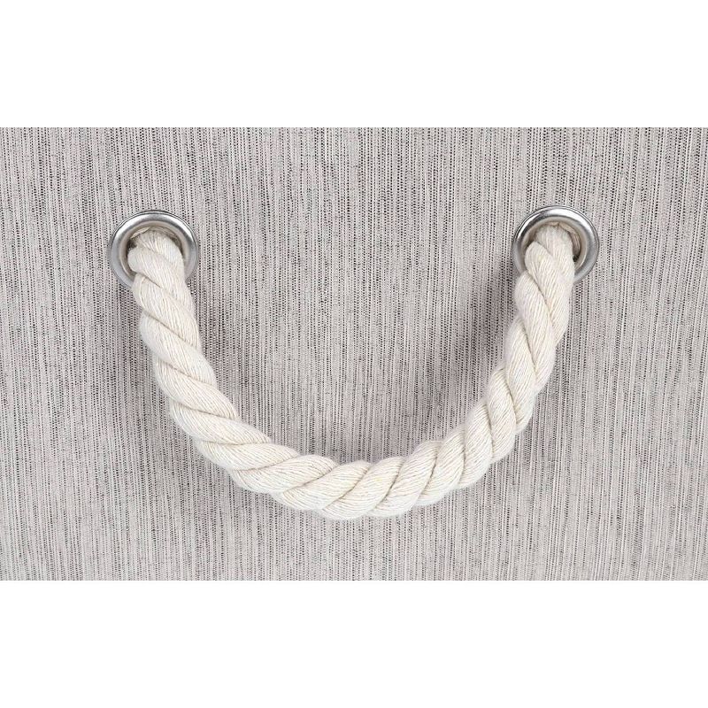 StorageWorks 65L Foldable Polyester Storage Bin with Cotton Rope Handles and Double-Open Lid Clay