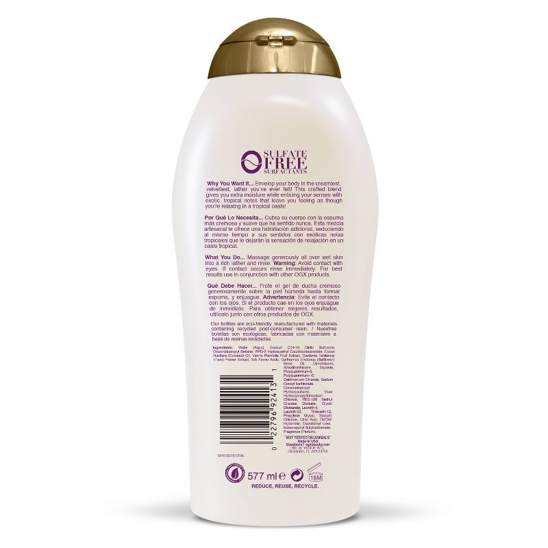 OGX Coconut Miracle Oil Body Wash - 19.5oz