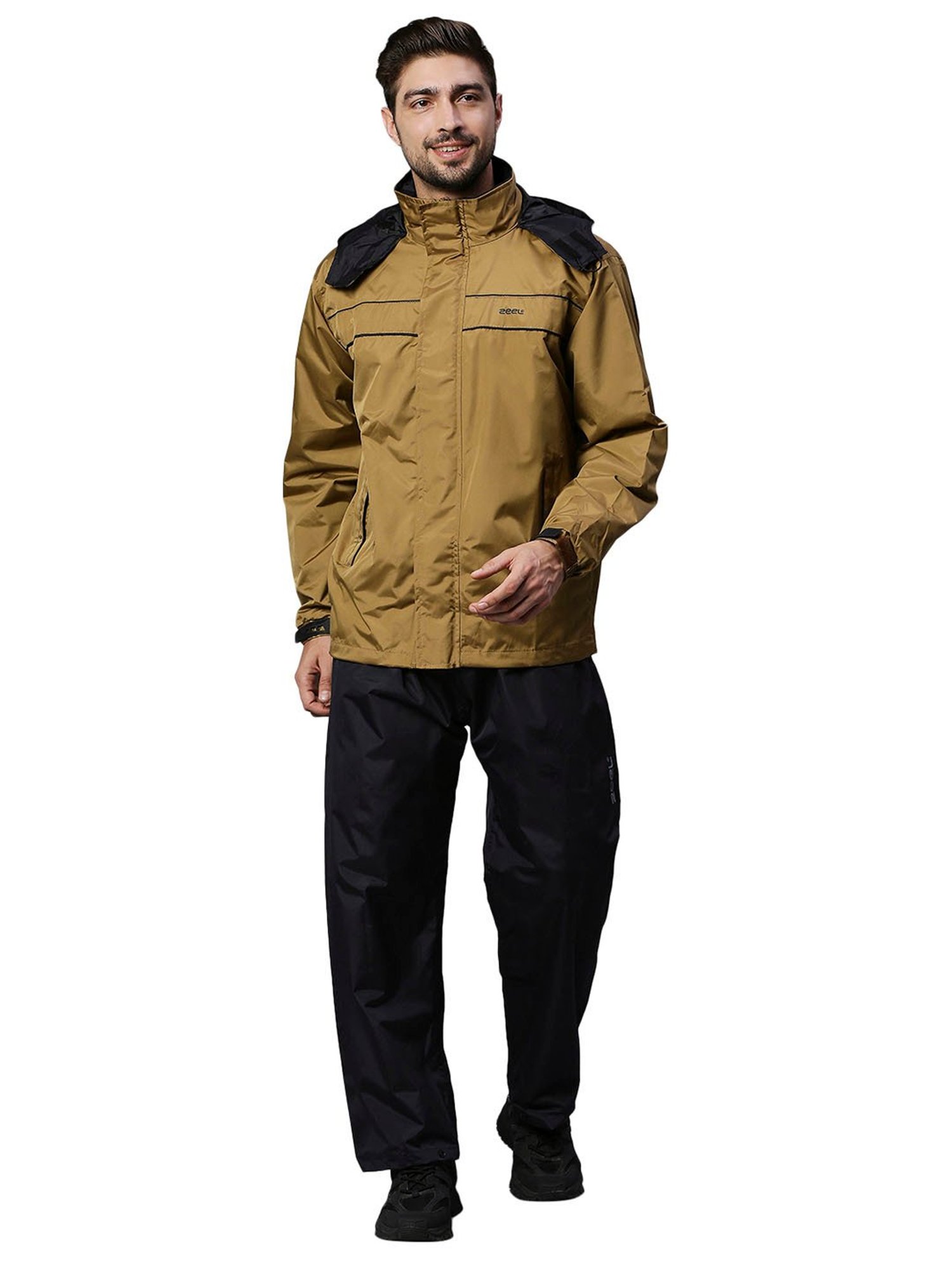 Zeel Coffee Regular Fit Rainwear Jacket