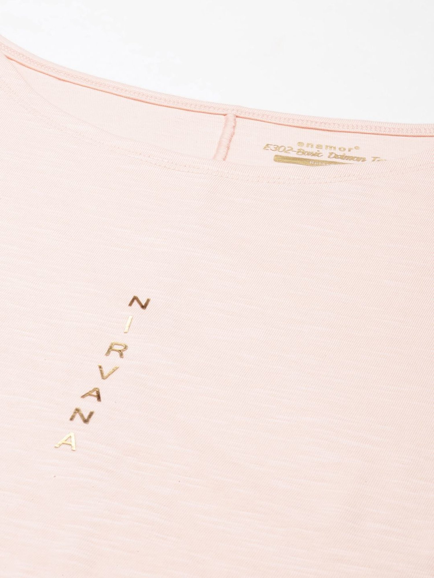 Enamor Pink Cotton Graphic Print T-Shirt