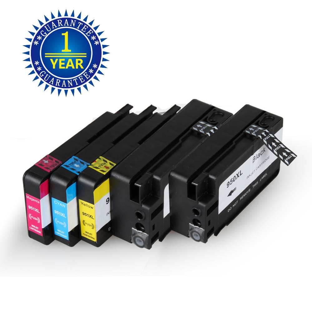 5 Pack New Gen Chip 950XL 951XL Ink For HP Officejet Pro 8100 8600 8610 8620 8600Plus 8625 8630 8615 8640 8660 8616 276dw 251dw 271DW (2K+C/M/Y)