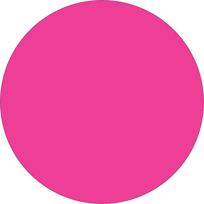 Tape Logic Inventory Circle Labels 1 1/2" Fluorescent Pink 500/Roll DL612K