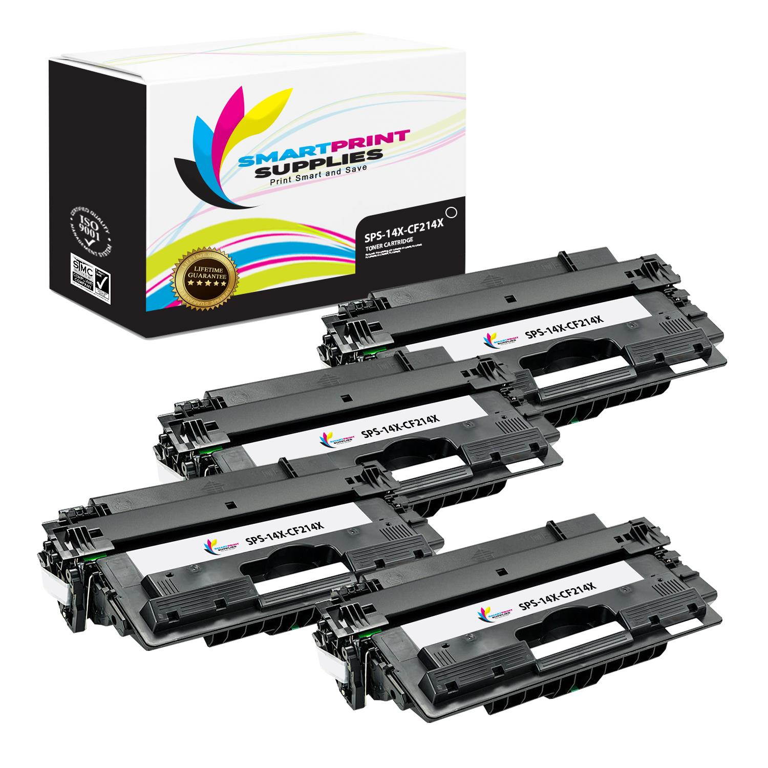 Smart Print Supplies Compatible 14X CF214X Black High Yield Toner Cartridge Replacement for HP LaserJet Enterprise 700 M712 M725 Printers (17,500 Pages) - 4 Pack