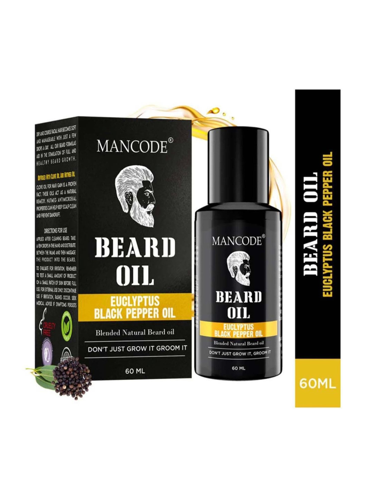 Mancode Beard Oil - Eucalyptus & Black Pepper Oil - 60 ml