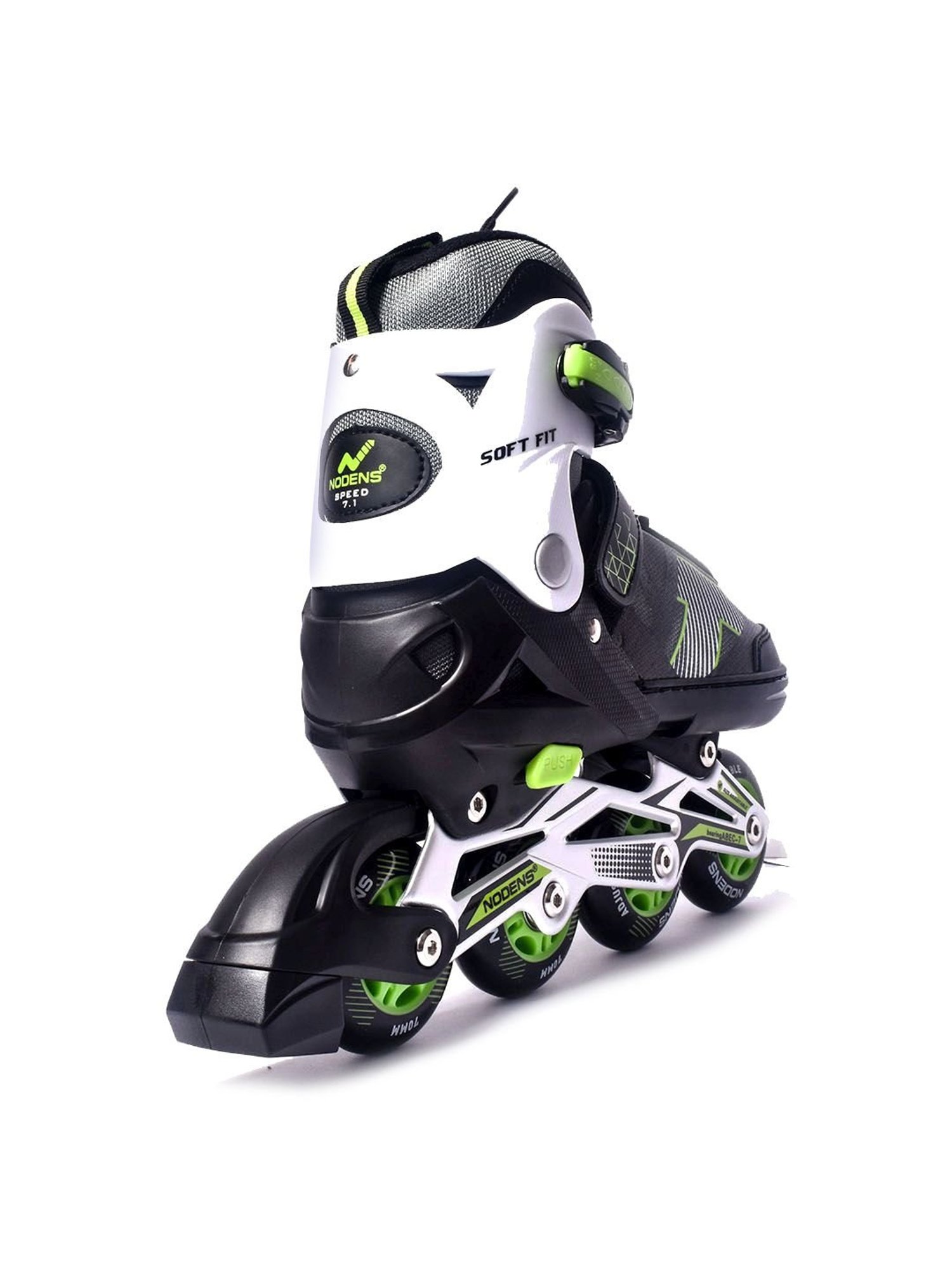NODENS Black & Green Adjustable Inline Skates
