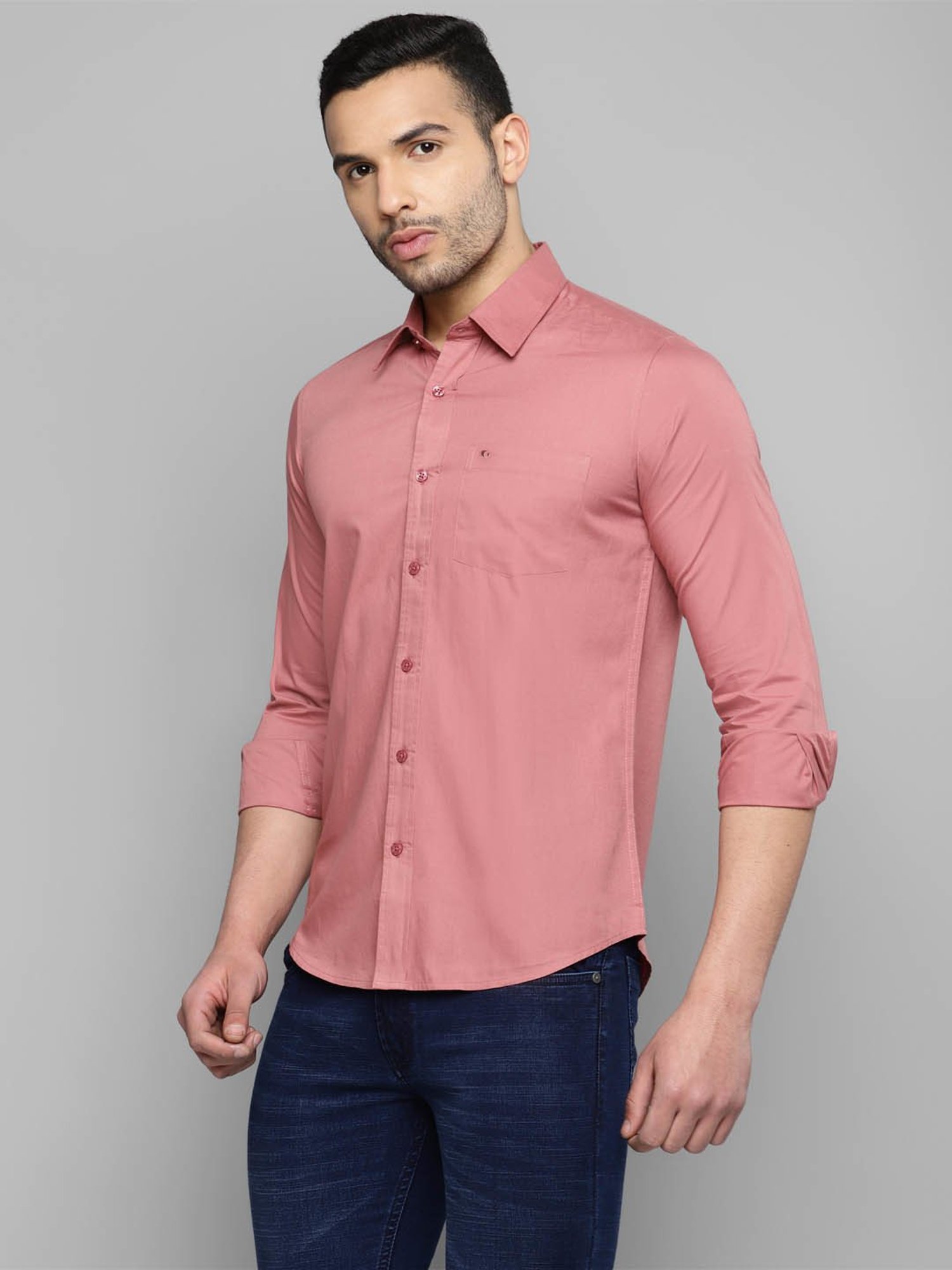 Allen cooper Pink Regular Fit Shirt