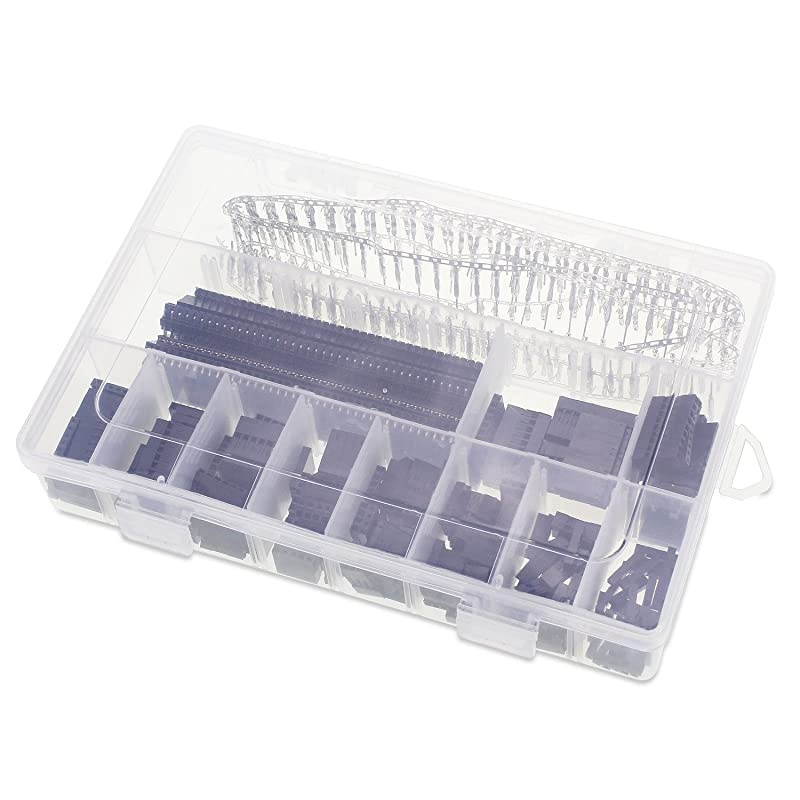 640Pcs 254mm Pitch Housing Connector Pin Male Female Plug Head Connector Assortment Kit