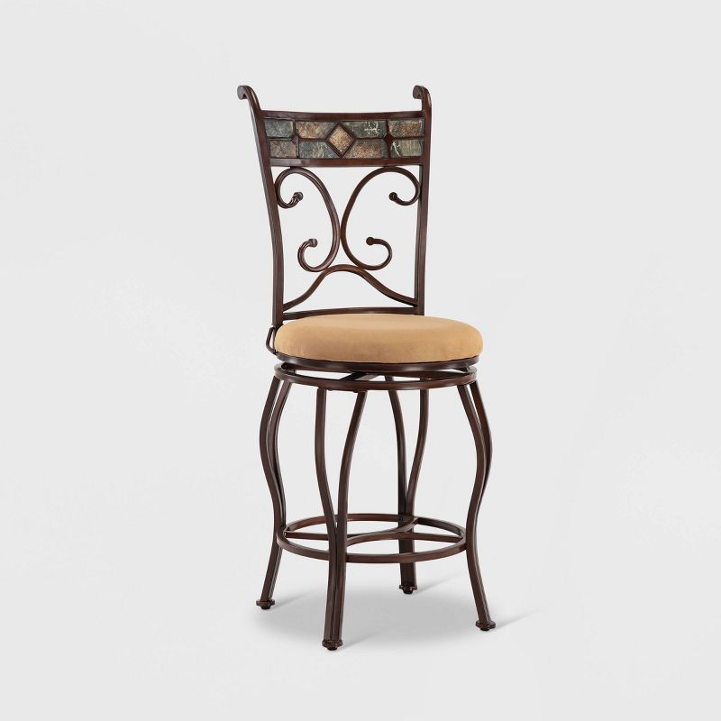 Boraam Industries Beau Swivel 24" Counter Height Barstool - Black/Gold