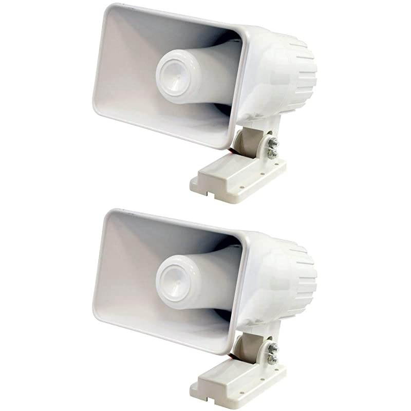 6 50W IndoorOutdoor Waterproof Home PA Horn Speaker White 2pk | PHSP4