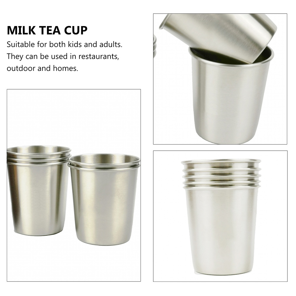 1 Set Reusable  Smooth Stainless Steel  Pint Cups for Friends  Family  Co-worker