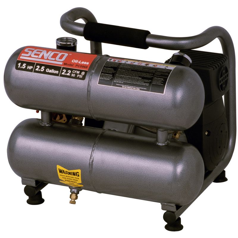 SENCO PC0968 1.5 HP 2.5 Gallon Oil-Free Twin Stack Air Compressor