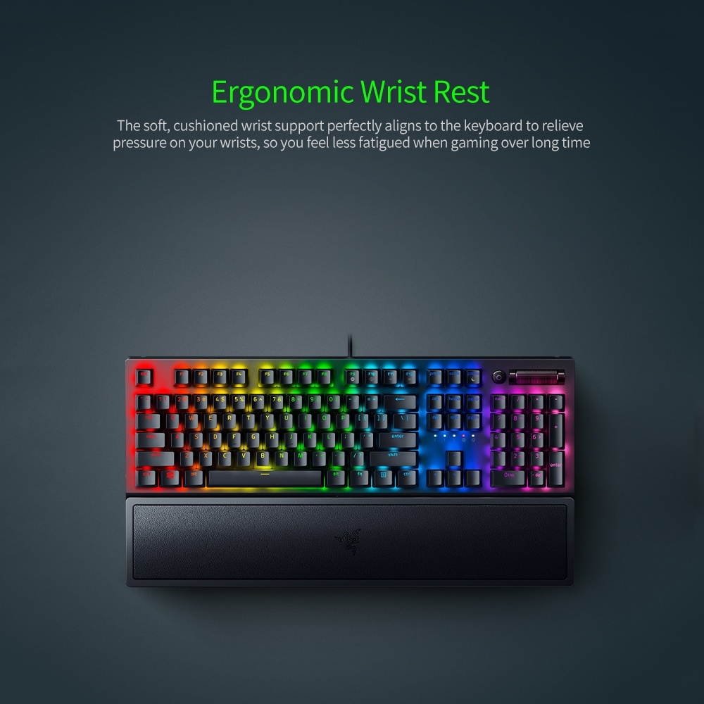 Razer BlackWidow V3 Mechanical Keyboard 104 Keys Wired Gaming Keyboard with Razer Chroma RGB Effect Razer Green Mechanical Switch