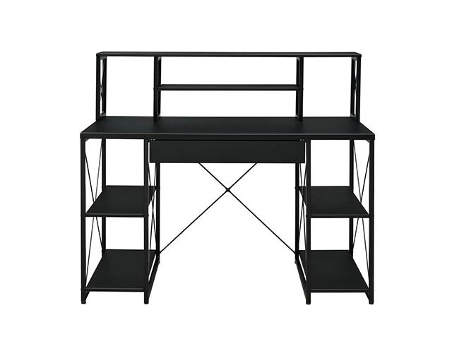 47" Gaming Desk, PC Computer Desk, Home Office Desk,PC E-Sports Gaming Workstation Gamer Tables Writing Table with PC Stand Shelf Keyboard Stand, Black, GT99