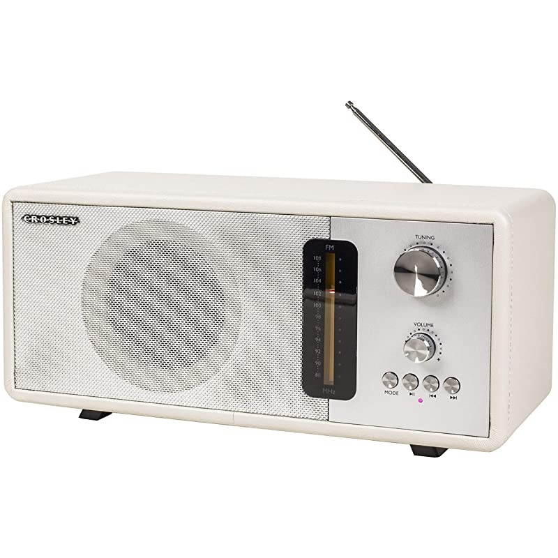 CR3037A-WS Harmony Modern Bluetooth FM Tabletop Radio, White Sand