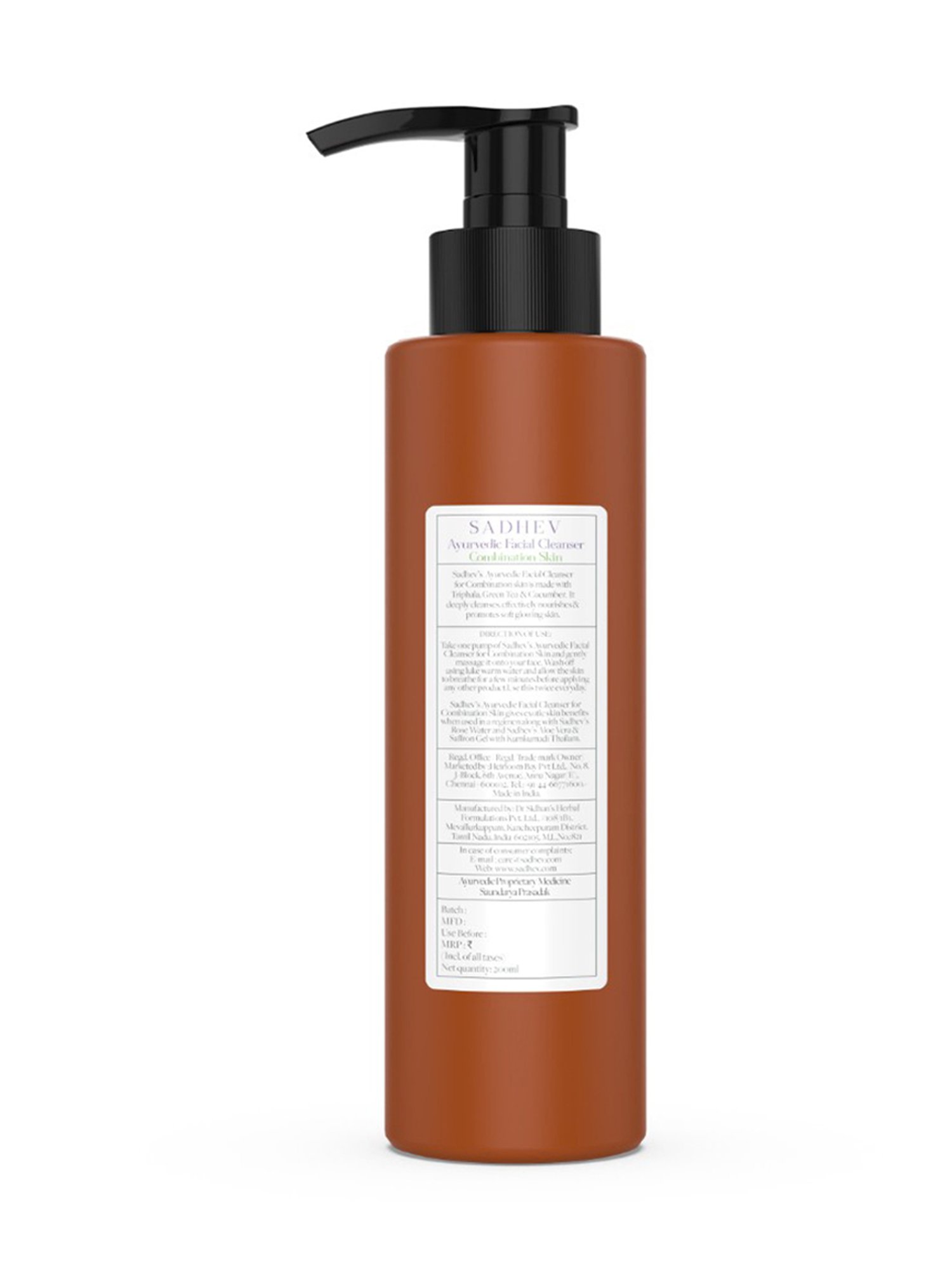 SADHEV The Art Of Ayurveda Ayurvedic Facial Cleanser Combination Skin - 200 ml
