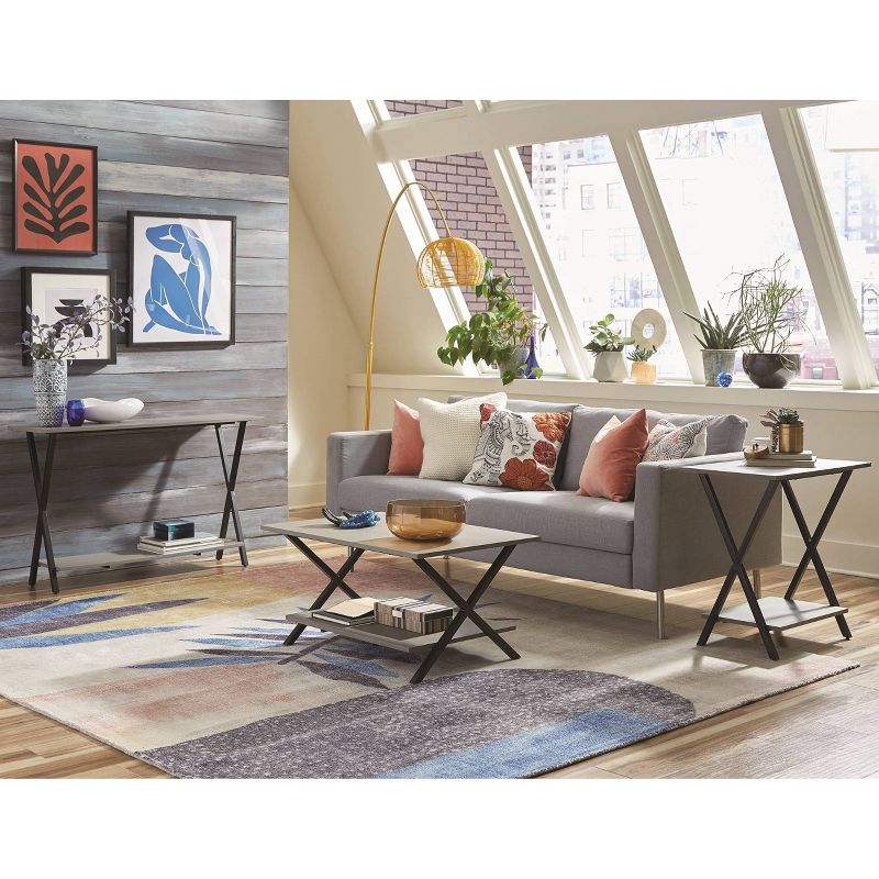 36" Slade Coffee Table with End Table and TV/Sofa Console Table Gray - Alaterre Furniture