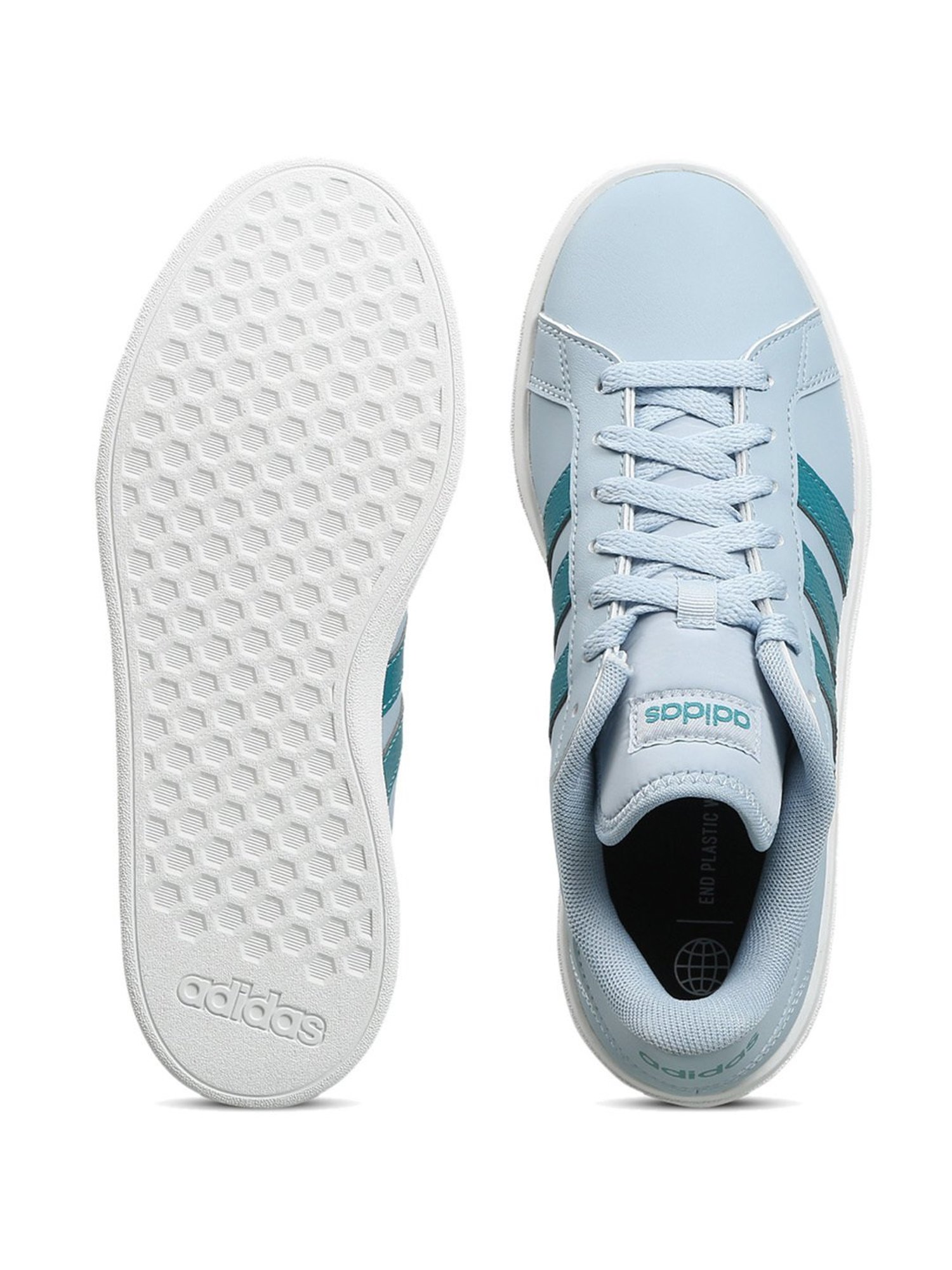 Adidas Women's GRAND COURT BASE 2.0 Blue Tennis Shoes