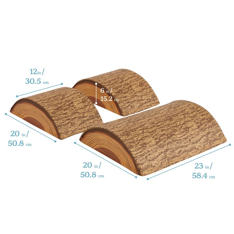 ECR4Kids SoftZone Tree Log Climber Play Set, Indoor Toddler Foam Obstacle Course, 3-Piece