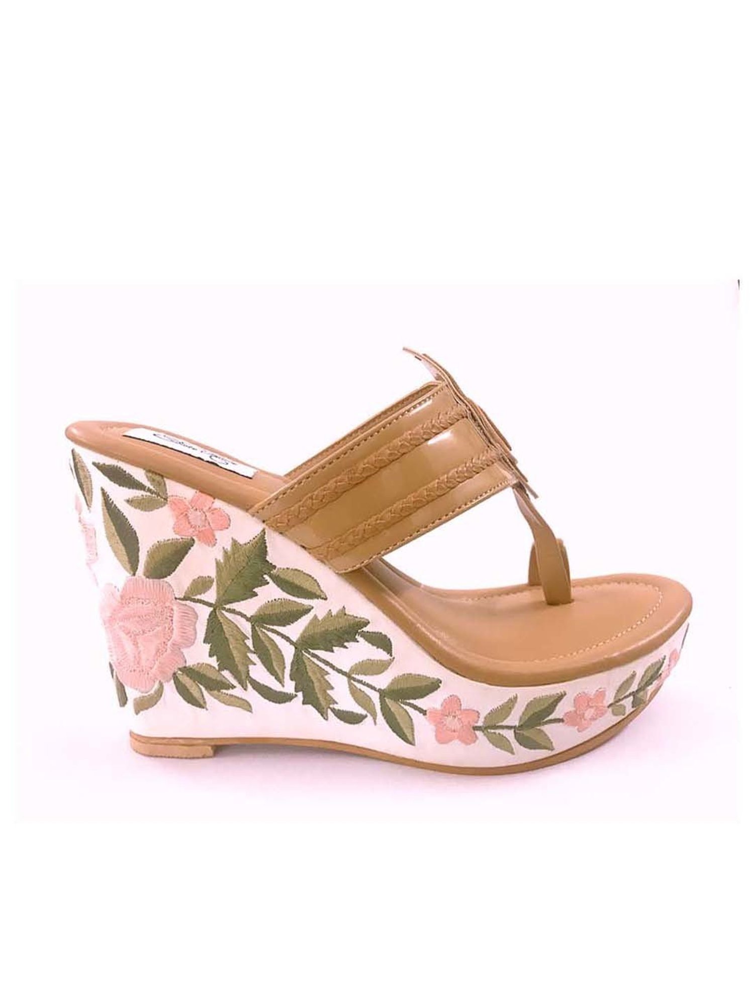 Sole House Women's Tan Toe Ring Wedges