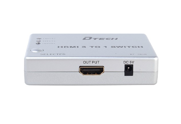 DTECH DT-7018 HDMI Switcher 3x1 Support 1080P, 3D With IR Remote Control for Laptop, HD-DVD, PS3, Xbox360 etc