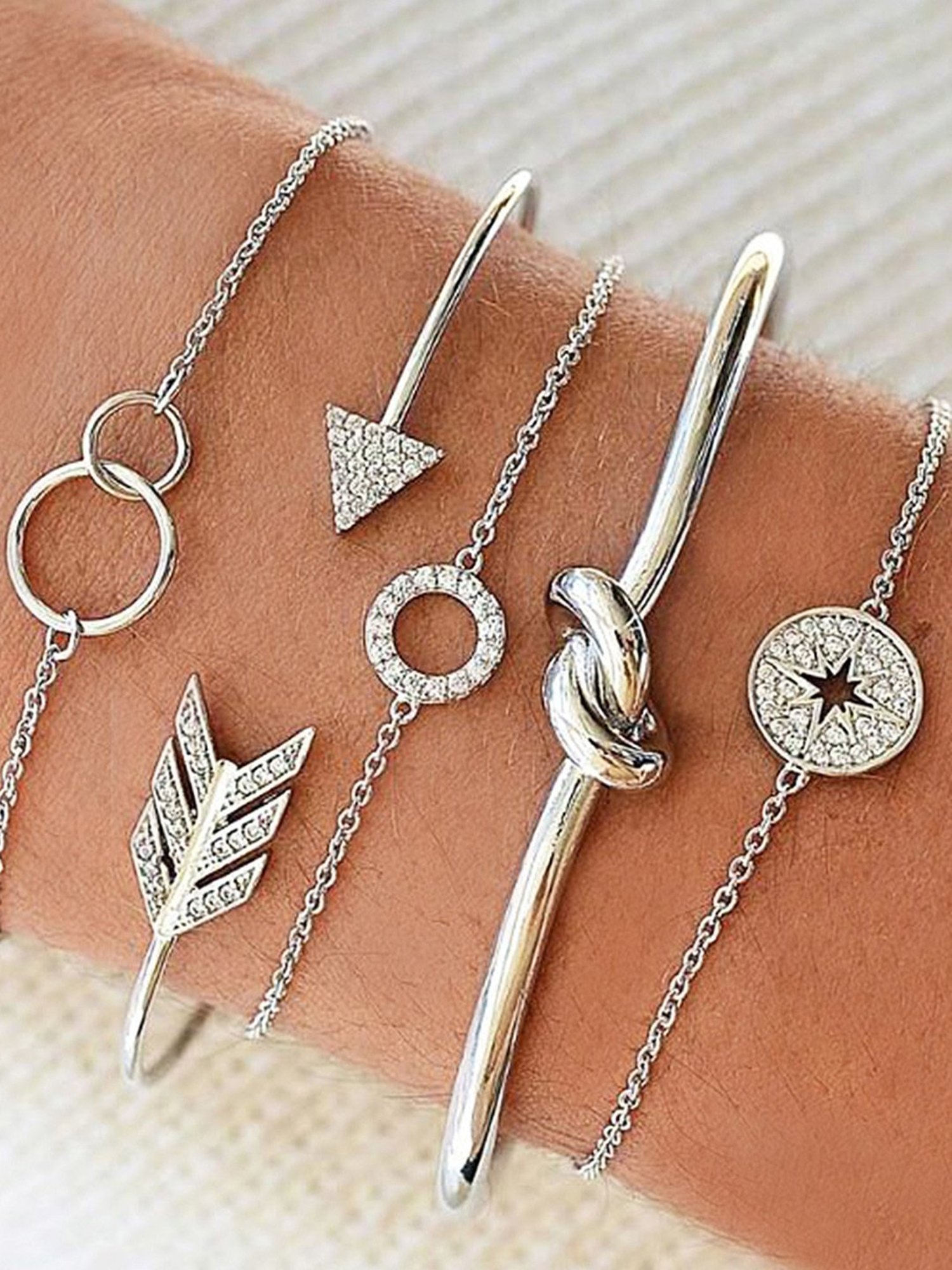 Joker & Witch Nomadic Silver Bracelet - Set of 5