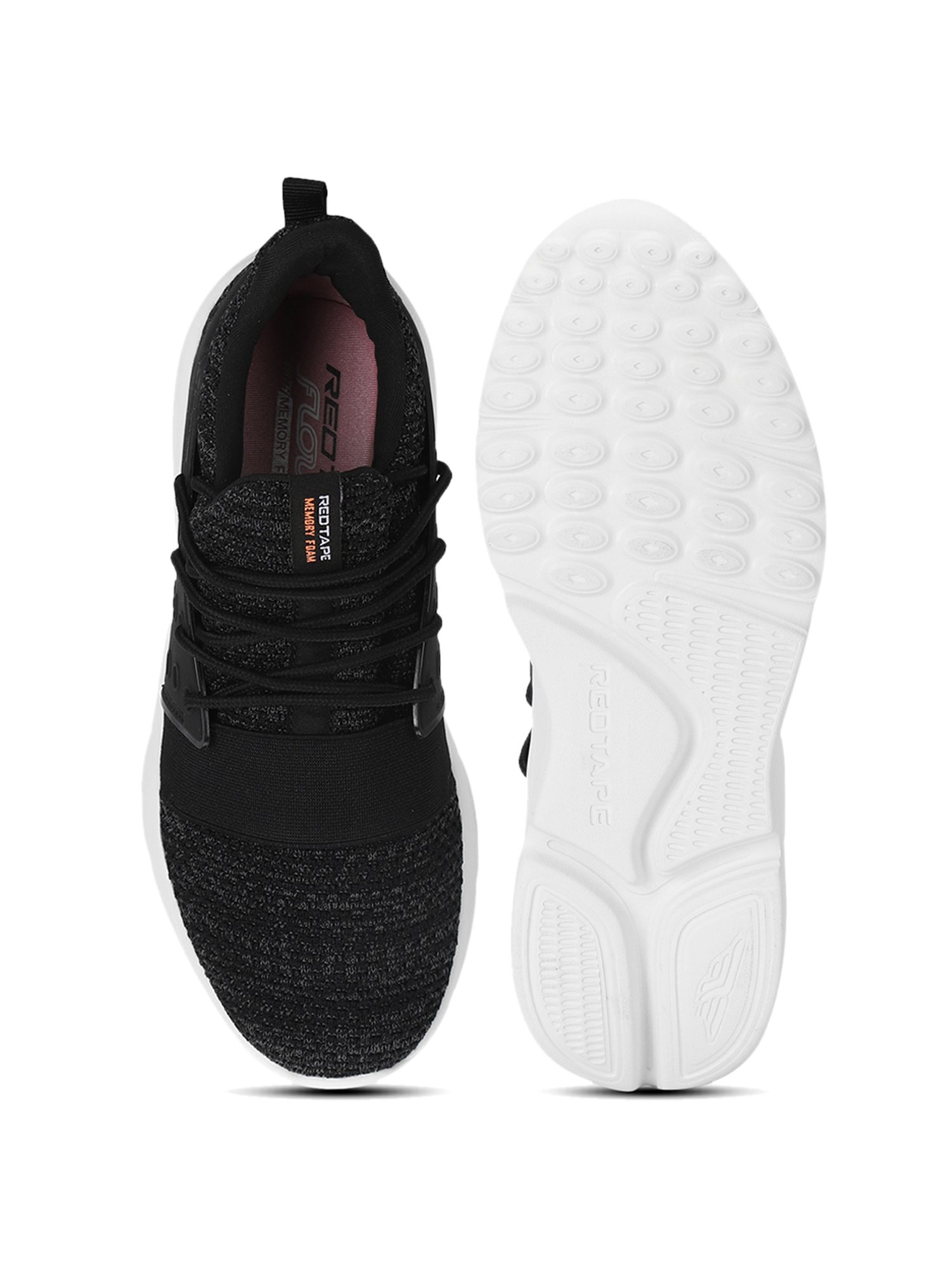 Red Tape Black Walking Shoes