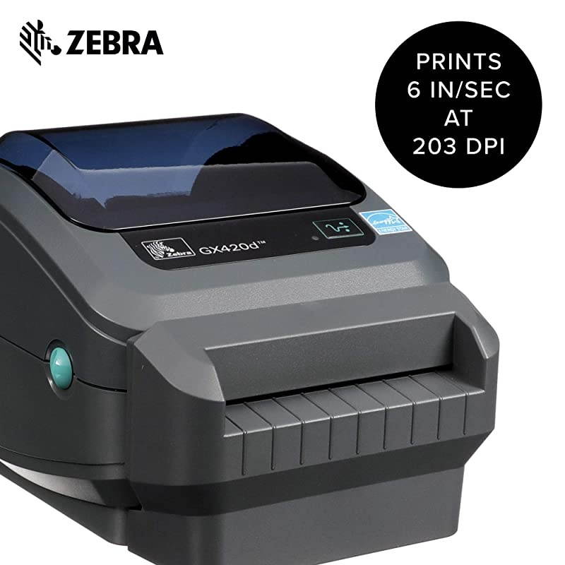 GX420d Direct Thermal Desktop Printer Print Width of 4 in USB Serial and Parallel Port Connectivity Includes Cutter GX42-202512-000