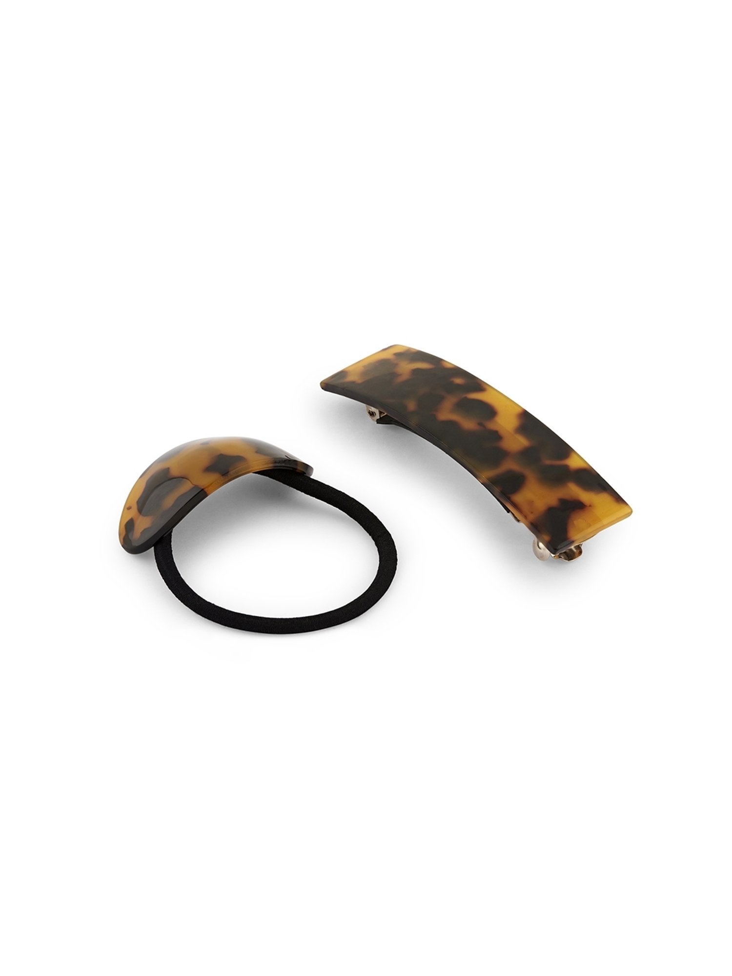 Lilly & Sparkle Set of 2 Tiger Print Acetate Hair Accessories