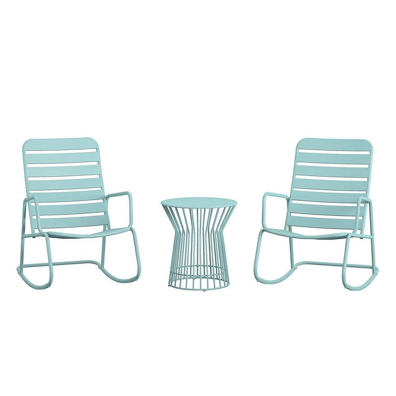 Roberta Outdoor/Indoor Rocking Chair - Aqua Haze - Novogratz