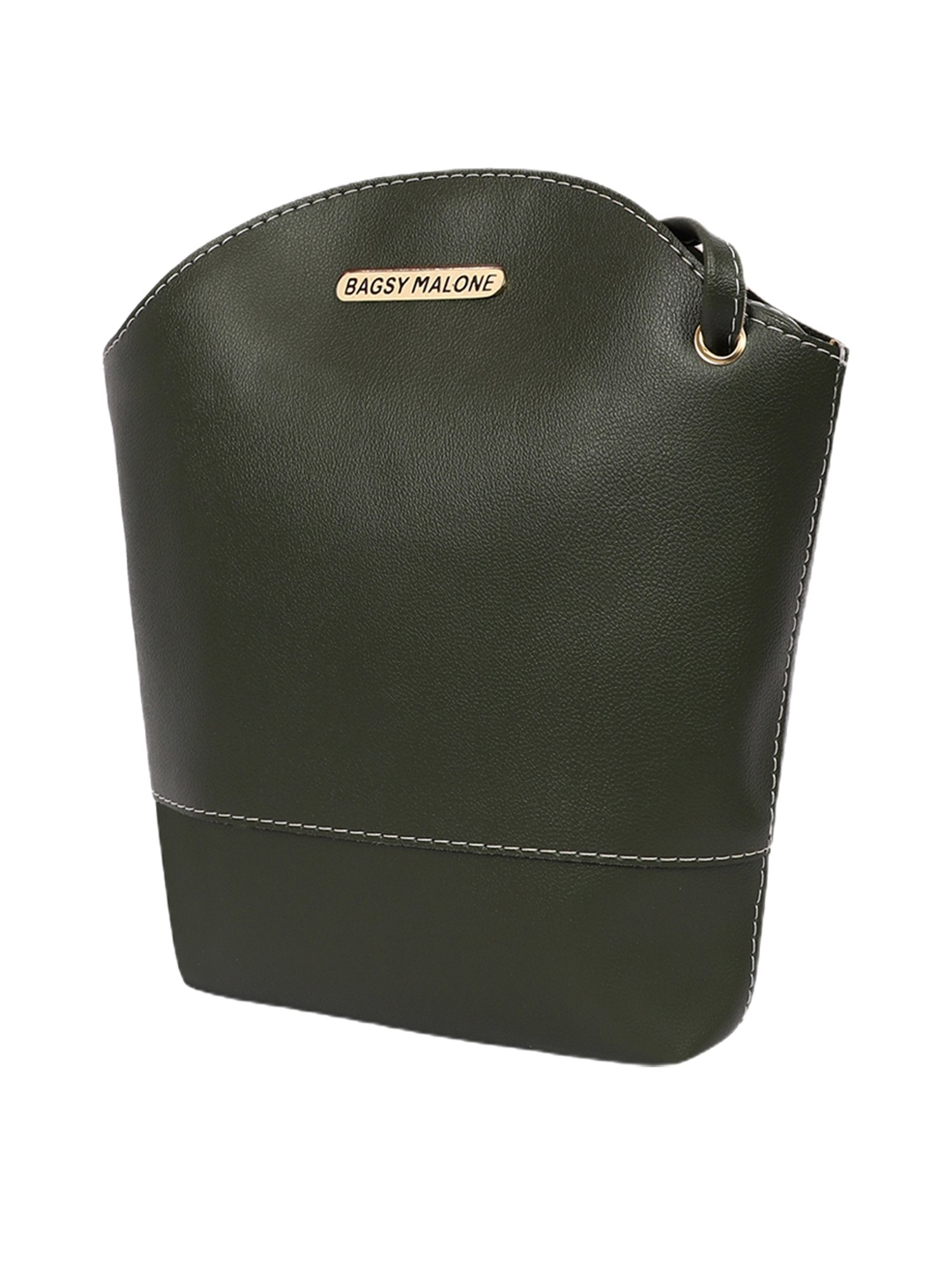 Bagsy Malone Green Solid Medium Handbag