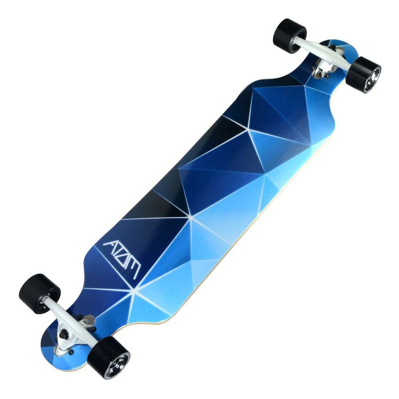 MBS 40016 Atom Drop Through 40-Inch Maple Longboard Skateboard Cruiser, Blue Geo