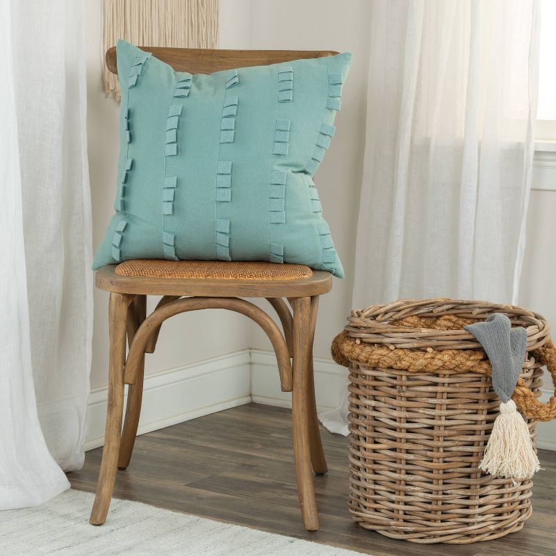 20"x20" Oversize Striped Solid Square Throw Pillow Aqua Blue - Donny Osmond Home