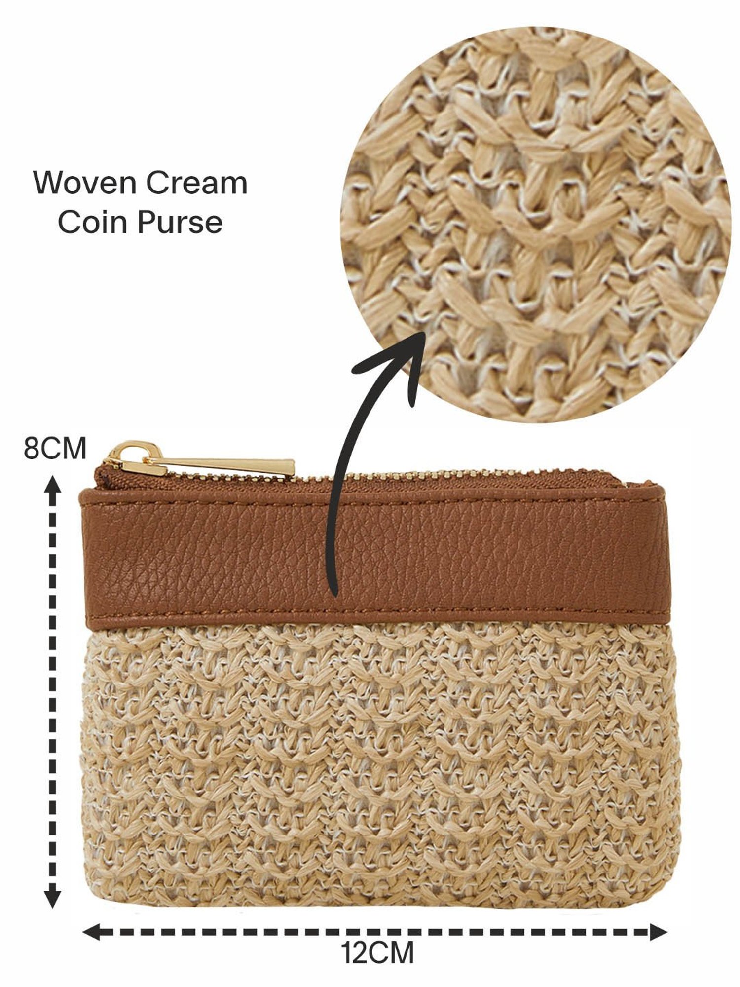Accessorize London Cream & Brown Embroidered Pouch