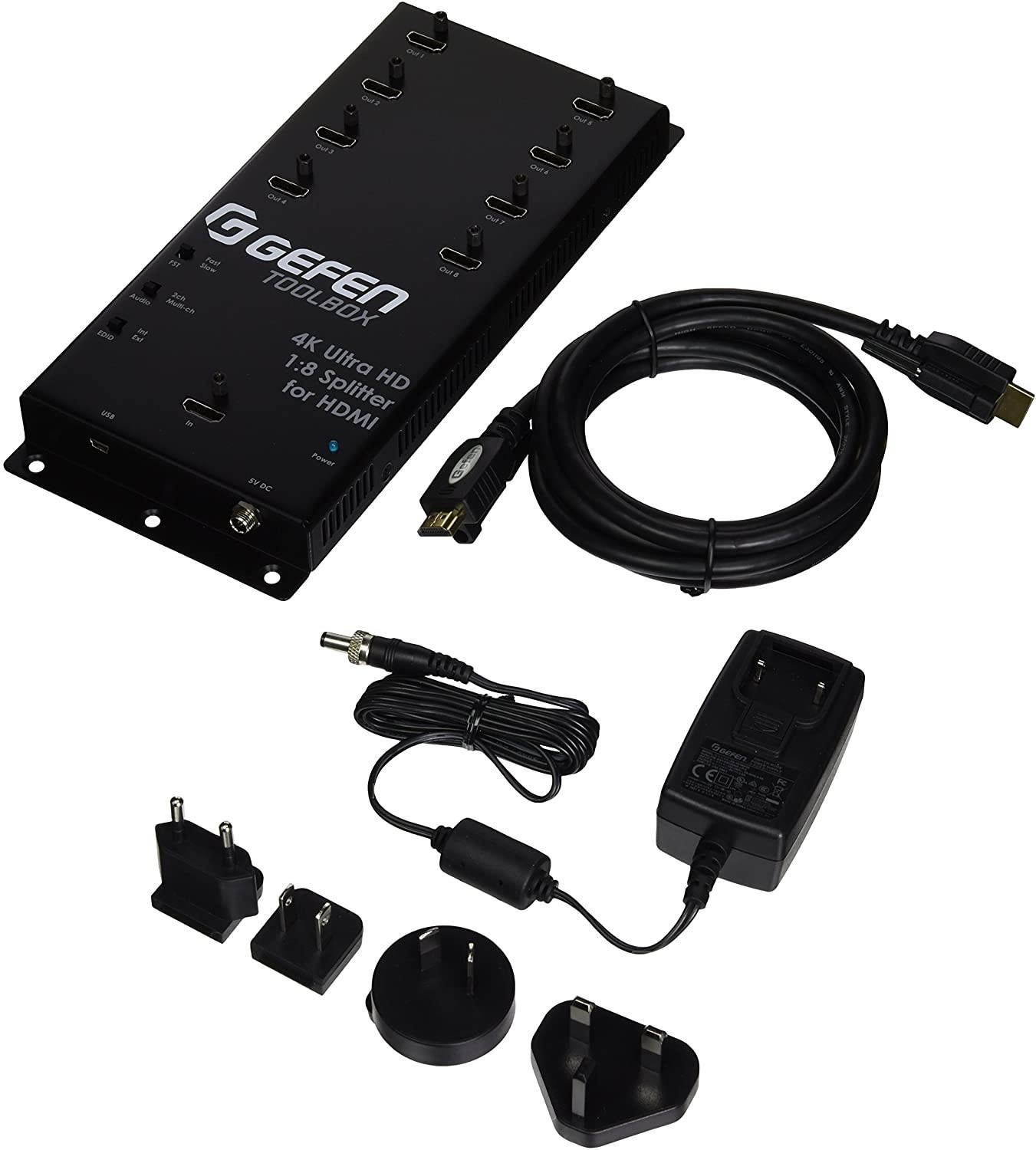 GEFEN GTB-HD4K2K-148C-BLK 4K Ultra HD 1:8 Splitter for HDMI Black