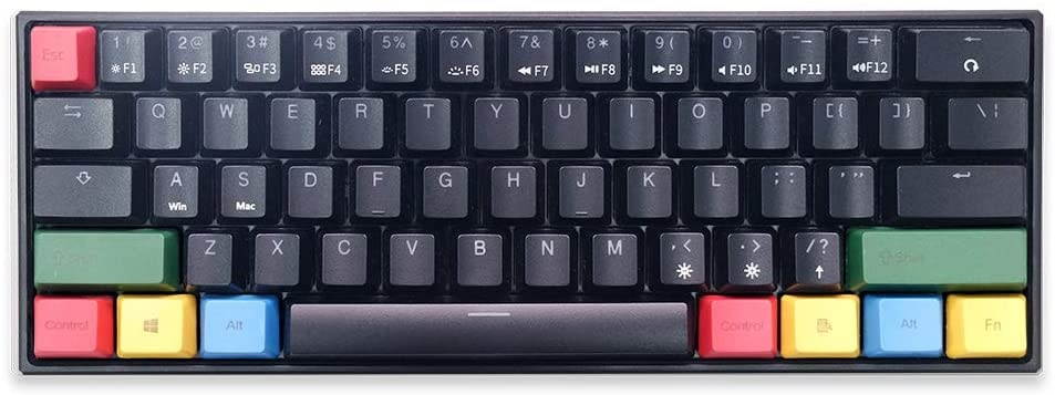 KW10 Rainbow PBT Doubleshot OEM Profile Keycap Set Compatible for Cherry MX, Kailh, Outemu, and Content Switches(Windows Version)