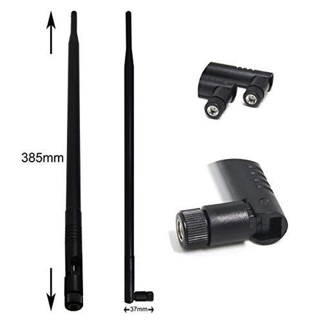 Wireless Antenna, Ancable 9dbi 2.4Ghz/5.8Ghz Dual Band Omni High Gain Antenna - Black, 2-Pack