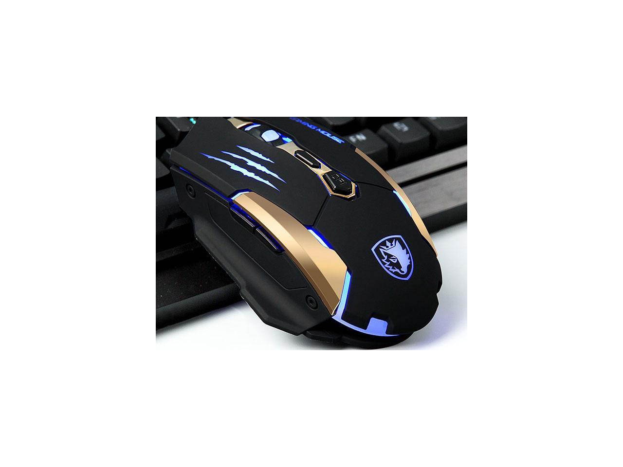 Gaming Mice 7 Buttons 2400 DPI , USB 4 Optical LED Colors Working Mouse, Metal Bottom Wired Gaming Mouse for PC Computer (Black)
