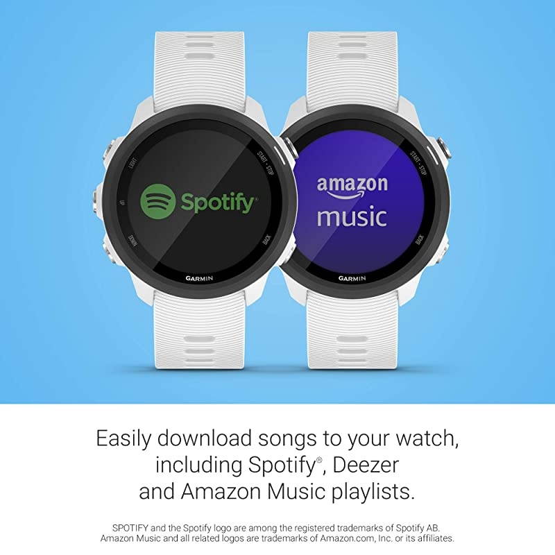 Forerunner 245 Music, GPS Running Smartwatch with Music and Advanced Dynamics, White