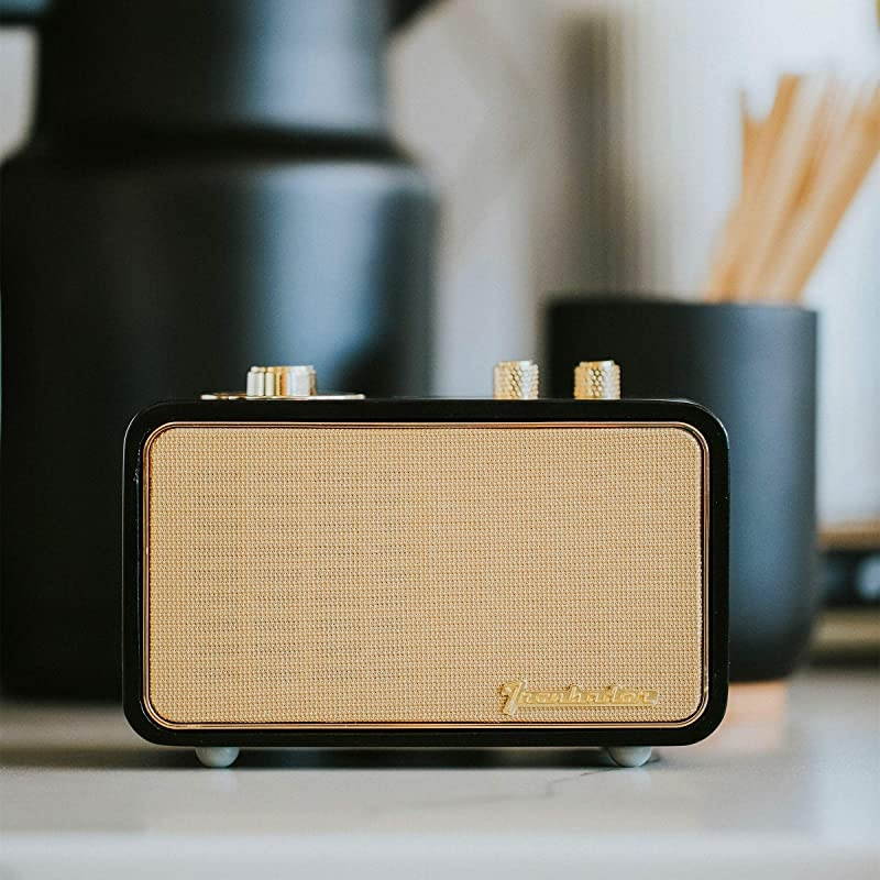 Bluetooth Speaker for iPhone Samsung Huawei TRENBADERCOM Bluetooth Speaker Wireless for Home Office Travel and Outdoor Wooden Vintage Style Customizable Christmas Souvenir Mic