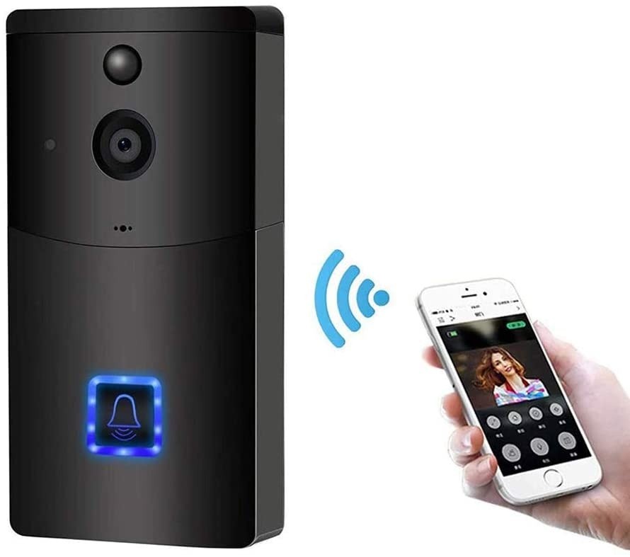 PFMY.DG Wireless Video Doorbell 720P HD Security Camera Doorbell, Support 2-Way Motion Detection Night Vision and App, for iOS Android